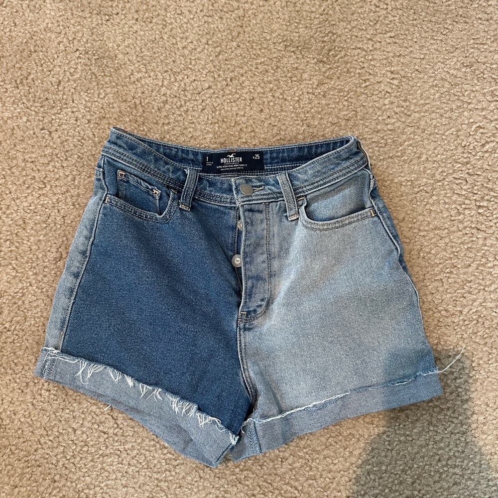 Hollister Blue Jean Shorts Two-Tone Design